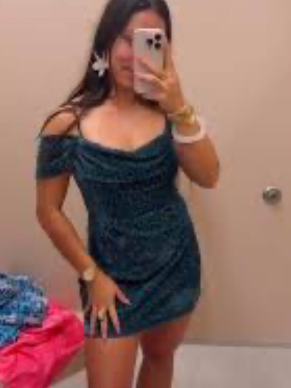 NWT- Velvet Cowl Neck Slip Dress - Teal
